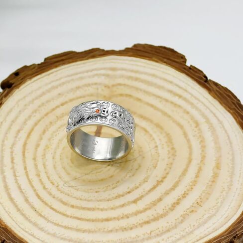 HJ HUAJ Feng Shui Ring Feng Shui PiXiu Mantra Ring PiXiu Rings Amulet Lucky Wealth Buddhist Jewelry Adjustable Ring in Saudi Arabia