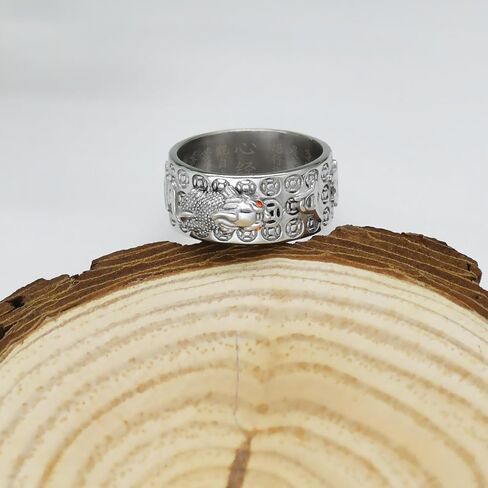 HJ HUAJ Feng Shui Ring Feng Shui PiXiu Mantra Ring PiXiu Rings Amulet Lucky Wealth Buddhist Jewelry Adjustable Ring in Saudi Arabia