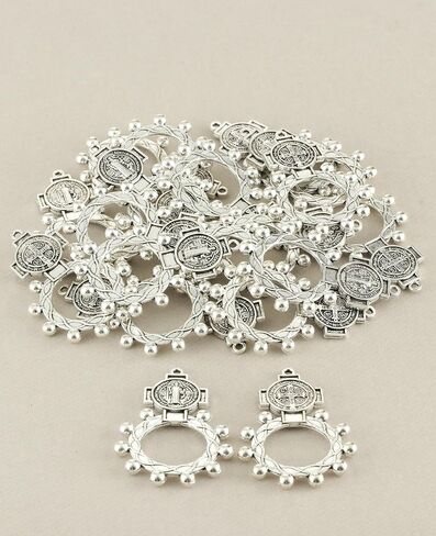 Finger Rosary Ring with St.Benedict Medal/Crucifix Cross in Bulk Pocket Rosaries Catholic Christian Baptism Favors in Saudi Arabia