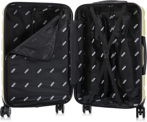 Dukap Sense Hardside Luggage مع عجلات Spinner | 24 في حقيبة سفر متوسطة متوسطة خفيفة الوزن للسفر | سستة Clouser بدلة مع مقابض هلام وعربات | الشمبانيا in Kuwait