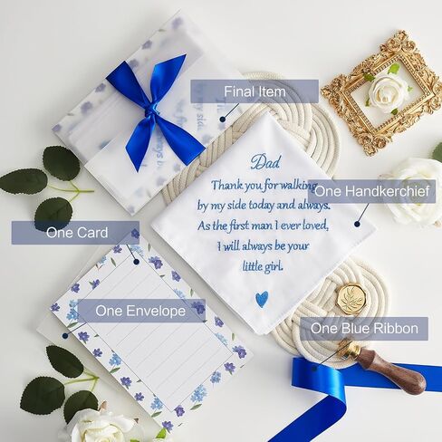 Wedding Handkerchief for Father of the Bride Gifts, AKI-105R-Dad in Kuwait