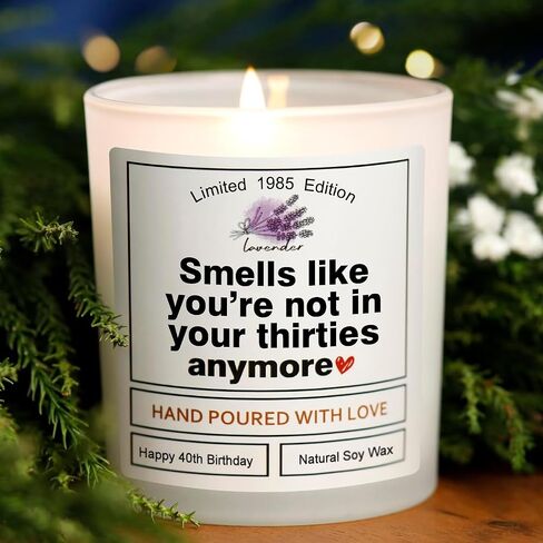 40TH Birthday Gifts for Women Men, 40th Birthday Decorations for Women Men, Funny 40th Female Birthday Gift Ideas, 40 Year Old Gifts for Her Him Husband Wife Best Friends Sister Woman 1985 Candle in Saudi Arabia