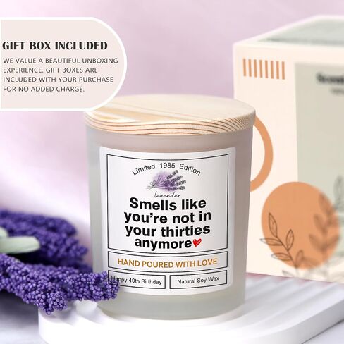 40TH Birthday Gifts for Women Men, 40th Birthday Decorations for Women Men, Funny 40th Female Birthday Gift Ideas, 40 Year Old Gifts for Her Him Husband Wife Best Friends Sister Woman 1985 Candle in Saudi Arabia