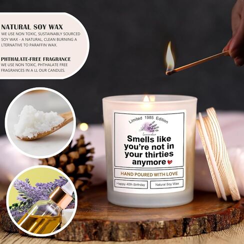 40TH Birthday Gifts for Women Men, 40th Birthday Decorations for Women Men, Funny 40th Female Birthday Gift Ideas, 40 Year Old Gifts for Her Him Husband Wife Best Friends Sister Woman 1985 Candle in Saudi Arabia