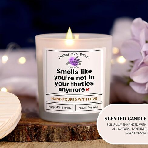40TH Birthday Gifts for Women Men, 40th Birthday Decorations for Women Men, Funny 40th Female Birthday Gift Ideas, 40 Year Old Gifts for Her Him Husband Wife Best Friends Sister Woman 1985 Candle in Saudi Arabia