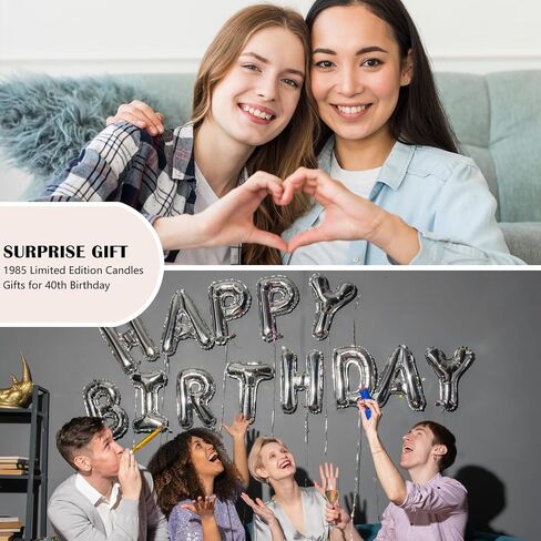 40TH Birthday Gifts for Women Men, 40th Birthday Decorations for Women Men, Funny 40th Female Birthday Gift Ideas, 40 Year Old Gifts for Her Him Husband Wife Best Friends Sister Woman 1985 Candle in Saudi Arabia