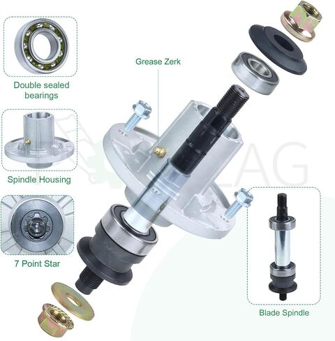 3 Pack AM143469 Spindle Assembly Pre-Greased Replaces John Deere AM136733 Spindle, Spindle AM136733, John Deere Parts AM143469, AM134292 AM137097 for John Deere Z225 X300 Z245 X304 Tractors in Kuwait