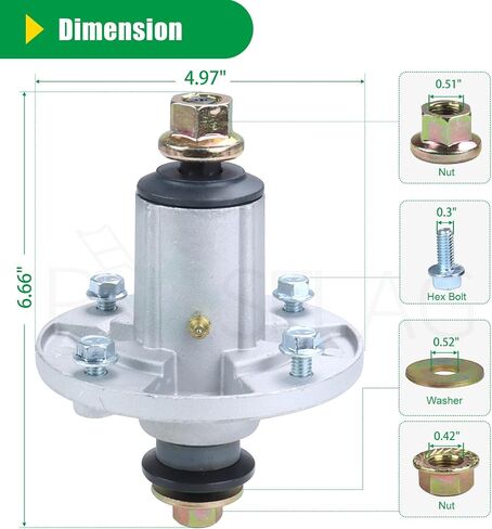 3 Pack AM143469 Spindle Assembly Pre-Greased Replaces John Deere AM136733 Spindle, Spindle AM136733, John Deere Parts AM143469, AM134292 AM137097 for John Deere Z225 X300 Z245 X304 Tractors in Kuwait
