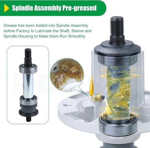 3 Pack AM143469 Spindle Assembly Pre-Greased Replaces John Deere AM136733 Spindle, Spindle AM136733, John Deere Parts AM143469, AM134292 AM137097 for John Deere Z225 X300 Z245 X304 Tractors in Kuwait
