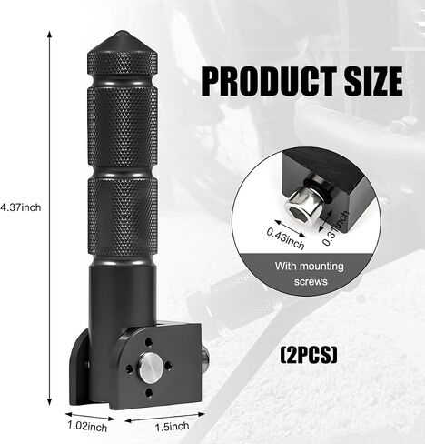 2 PCS دراجة نارية الأوتاد قابلة للطي ، 90 درجة الدراجات النارية الكهربائية مسند قدم المسافرين REATSETS ، 8 ملم دراجة نارية عالمية الدعم قدم الراكب (أسود) (أسود) in Saudi Arabia