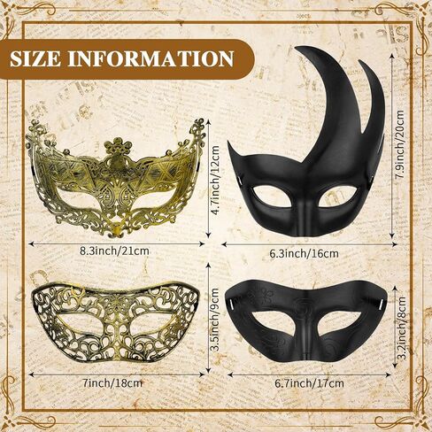 Jenaai 50 Pcs Couple Masquerade Mask Venetian Mardi Gras Halloween Carnival Mask for Women and Men Costume Ball Party in Kuwait