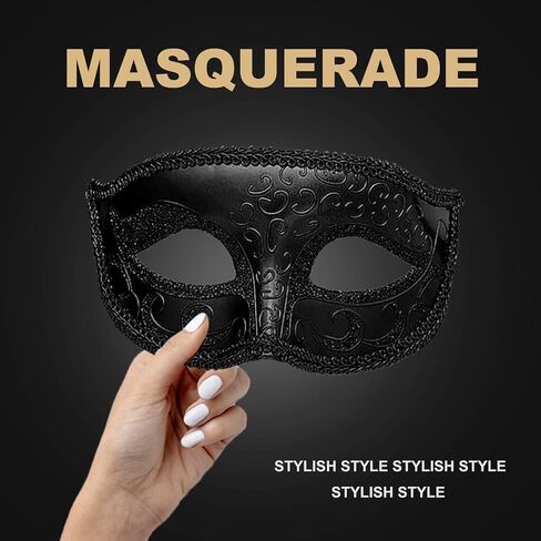 Masquerade Mask for Women Men Shiny Venetian Halloween Masks for Party Prom Ball Costume Mask in Kuwait