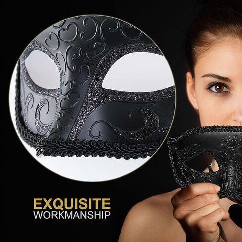 Masquerade Mask for Women Men Shiny Venetian Halloween Masks for Party Prom Ball Costume Mask in Kuwait