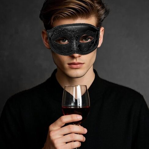 Masquerade Mask for Women Men Shiny Venetian Halloween Masks for Party Prom Ball Costume Mask in Kuwait