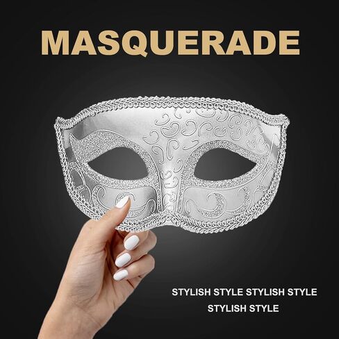 Masquerade Mask for Women Men Shiny Venetian Halloween Masks for Party Prom Ball Costume Mask in Kuwait