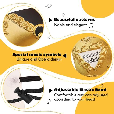 قناع تنكري funmular للرجال Phantom of the Opera Mask Half Face with Bowtie Brooch for Halloween Mardi Gras Party in Kuwait