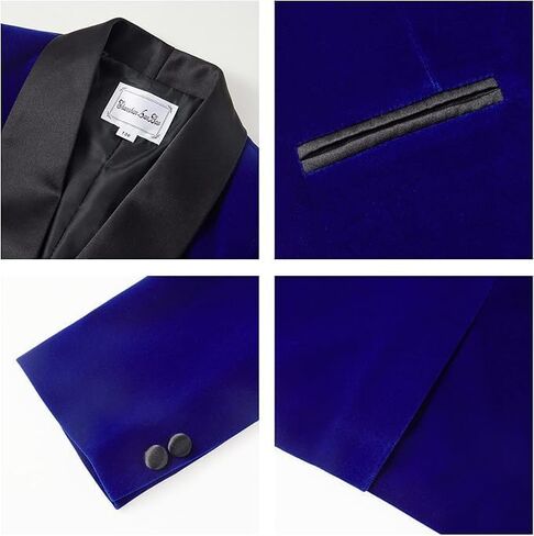 Boys Velvet Suits 2 Pieces Tuxedo Kids Blazer Jacket Pants Formal Ring Bearer Outfit for Wedding Party Prom in Kuwait
