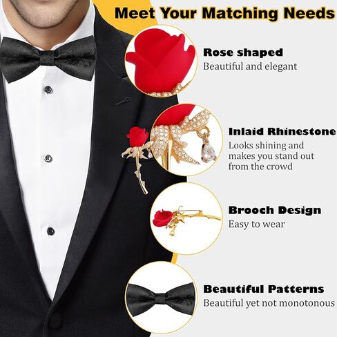 قناع تنكري funmular للرجال Phantom of the Opera Mask Half Face with Bowtie Brooch for Halloween Mardi Gras Party in Kuwait