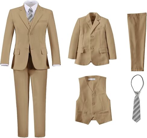Wehilion Boys Suit Slim Fit Suit Suito Suito Suit for Kids Toddler Boys Teen Teen Wedding Ring Assits Dress Fress in Kuwait