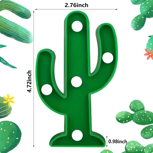 Kathfly 8 أجهزة كمبيوتر LED LEG LIGHT LIGHT CACTUS NIGHT TABLE LAMP صبار الصبار ديكورات صغيرة مصباح مصباح LED LED لغرفة نوم Garden Home Cinco de Mayo Mexican Party Decor Gift (2.76 × 4.72 × 0.98 بوصة) in Kuwait