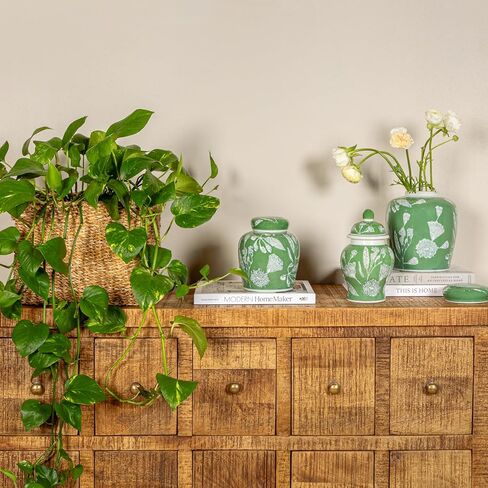 Creative Co-Op Decorative Ceramic Ginger Jar with Domed Lid, Light Blue in Kuwait