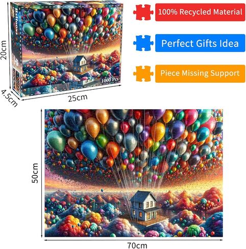 Jigsaw Puzzles for Adults 1000 Pieces, Interlock Perfectly Letter on Back No Dust, Home Decor Birthday Party Gift Toy for Men Women Elders Seniors, 1:1 Poster(Charming Streets Scene) in Kuwait