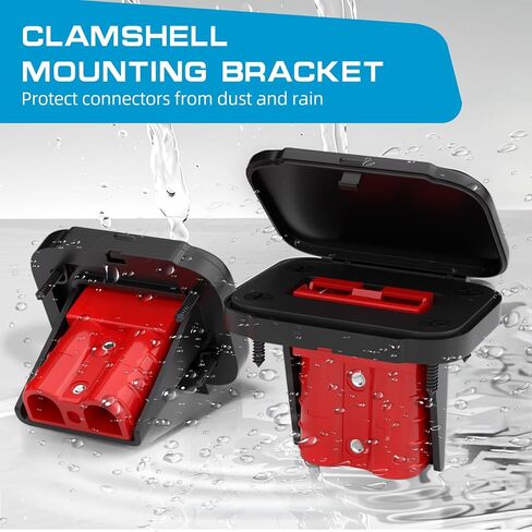 50 amp بطارية Quick Connect/Disconnect Connector مجموعة ، 6-12 Gauge 600V مع غطاء غبار قوس التثبيت للسيارات والشاحنات والمقطورات والقوارب - الأحمر ، 2 مساءً in Kuwait
