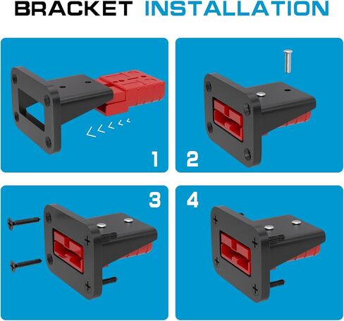 50 amp بطارية Quick Connect/Disconnect Connector مجموعة ، 6-12 Gauge 600V مع غطاء غبار قوس التثبيت للسيارات والشاحنات والمقطورات والقوارب - الأحمر ، 2 مساءً in Kuwait
