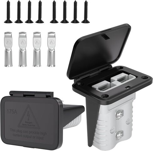 50 amp بطارية Quick Connect/Disconnect Connector مجموعة ، 6-12 Gauge 600V مع غطاء غبار قوس التثبيت للسيارات والشاحنات والمقطورات والقوارب - الأحمر ، 2 مساءً in Kuwait