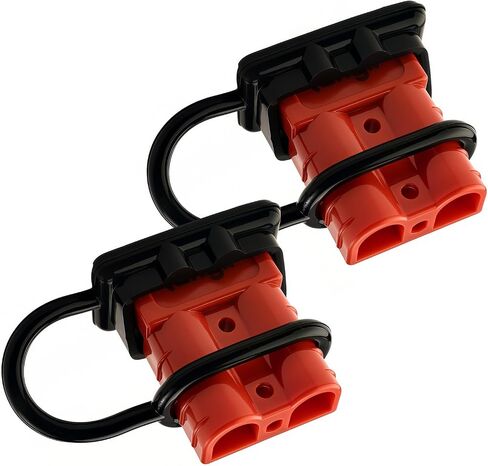 2 Pack 50amp Battery Connect Connect Kit - 6-12 Gauge Wire Harness Sluge مجموعة من Winch و RV و Truck و Car و ATV و Motor - موصل الطاقة الثقيلة مع الكابلات (RED) in Kuwait
