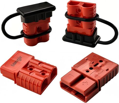 2 Pack 50amp Battery Connect Connect Kit - 6-12 Gauge Wire Harness Sluge مجموعة من Winch و RV و Truck و Car و ATV و Motor - موصل الطاقة الثقيلة مع الكابلات (RED) in Kuwait