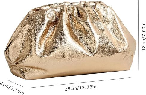PHILOMENA Dressy Vegan Leather Clutch Purse for Women, Soft Pleated PU Evening Purse for Weddings, Proms in Kuwait