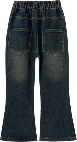 Girls Flare Leg Bell Bottom Jeans Kids Vintage Slim Fit Stretchy Bootcut Denim Pants in Kuwait