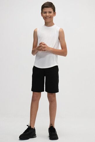 KISTA 3 Pack Kid's & Boys Sleeveless Workout Shirts, Dry Fit Running Mesh Cutoff Shirts, Athletic Training Tank Tops in Kuwait