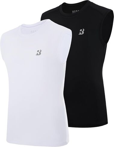 Roadbox Boys Sleeveless Compression Shirts, Youth Quick-Dry Undershirt, Athletic Tank Tops for Basketball Sports in Kuwait