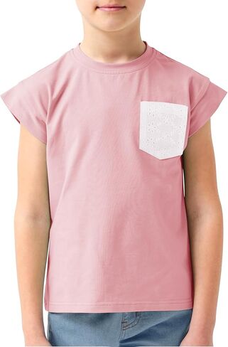 Jimonda Boys Tank Top Sleeveless Girls Workout Pocket T-Shirt Flying Sleeve Toddler Athletic Tees for Kids 2-7 Years in Saudi Arabia