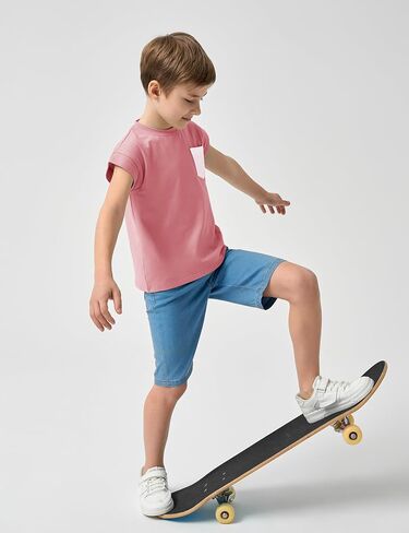 Jimonda Boys Tank Top Sleeveless Girls Workout Pocket T-Shirt Flying Sleeve Toddler Athletic Tees for Kids 2-7 Years in Saudi Arabia