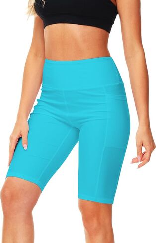 AOBUTE Womens 9"/10"/11" Long Swim Board Shorts High Waisted UPF 50+ Biker Shorts with Pockets in Kuwait