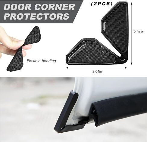 2 PCS Car Door Corner Protector Edge Guards, Real Carbon Fiber Anti-Collision Car Door Edge Protector, Self-Adhesive Decorative Auto Corner Protect, Vehicle Exterior Accessories (Black Sport) in Kuwait