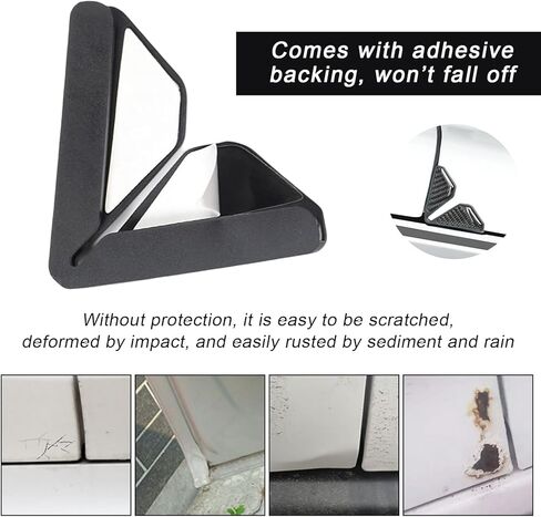 2 PCS Car Door Corner Protector Edge Guards, Real Carbon Fiber Anti-Collision Car Door Edge Protector, Self-Adhesive Decorative Auto Corner Protect, Vehicle Exterior Accessories (Black Sport) in Kuwait