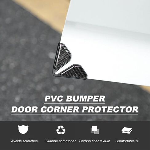 2 PCS Car Door Corner Protector Edge Guards, Real Carbon Fiber Anti-Collision Car Door Edge Protector, Self-Adhesive Decorative Auto Corner Protect, Vehicle Exterior Accessories (Black Sport) in Kuwait