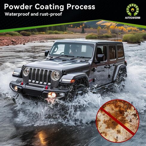 Running Boards Compatible with 2018-2025 Jeep Wrangler JL 4 Doors, 6" Two-Stairs Side Step Rails Coated Black Carbon Steel Nerf Bars in Saudi Arabia
