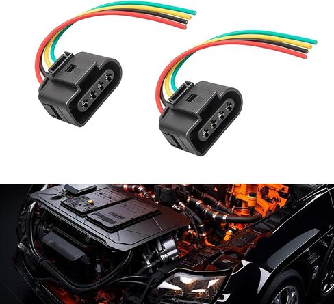 2 PCS CAR CAR IGNITION COOL COLLECTION TRIP WIRINGER WIRINGERS PIGALLING ، Automotive Ignition Coil Coil Tharness Part Part OEM: 1J0973724 ، متوافق مع طرز Audi VW محددة (أسود) in Saudi Arabia