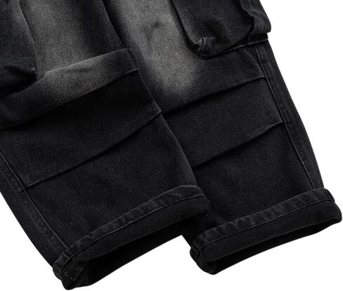 Girls Cargo Wide Leg Jeans Y2K Kids Loose Fit Boyfriend Denim Baggy Pants with Multi Pockets, 5-15Yrs in Saudi Arabia