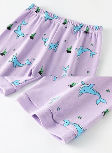 Girls Cotton Pajamas Short Sleeve Pjs Toddler Summer Sleepwear Sets in Kuwait