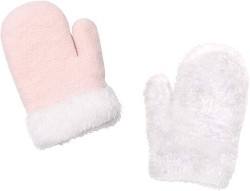 jerague Hats and Gloves Set for Kids Toddler Baby Girls Boys Warm Earflap Beanie Fleece Hats Mittens in Kuwait