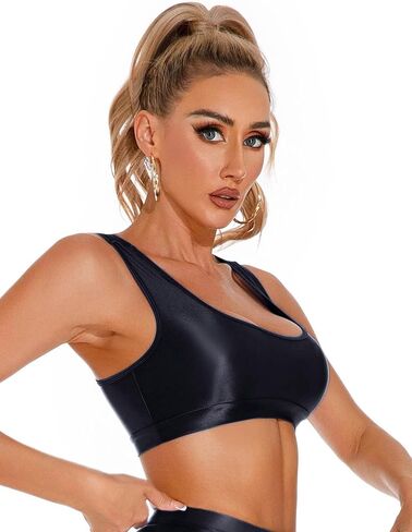 Seaur Women Women Wame Prat Gramy Pra Seamless Smooth Racerback Crop Tank Top Sexy Shimmery Bra for Party Club تمرين in Kuwait