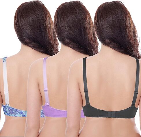 Curve Muse Women's Plus Size Unlined Balconette Cotton Bra-2 or 3Pack in Kuwait