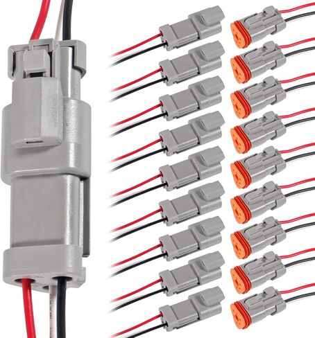 Deutsch Connector Kit 2 Pin,10PCS Waterproof Electrical Connector 18 AWG Male and Female, Automotive DT Connectors for Car Truck Boat in Saudi Arabia