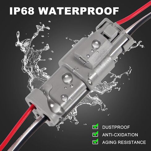 Deutsch Connector Kit 2 Pin,10PCS Waterproof Electrical Connector 18 AWG Male and Female, Automotive DT Connectors for Car Truck Boat in Saudi Arabia